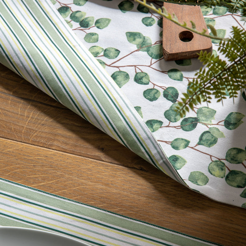 Eucalyptus Leaf Stripe Reversible Table Runner