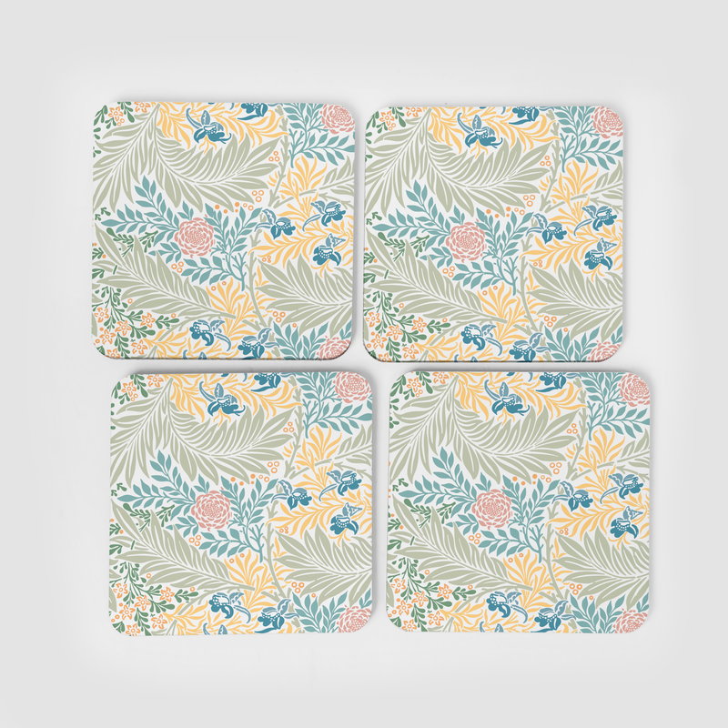 William Morris Larkspur Green Multi Square Coasters