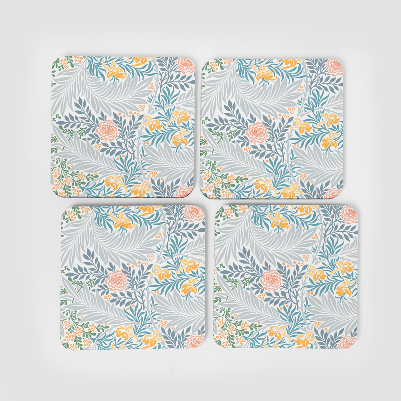 William Morris Larkspur Blue Multi Square Coasters