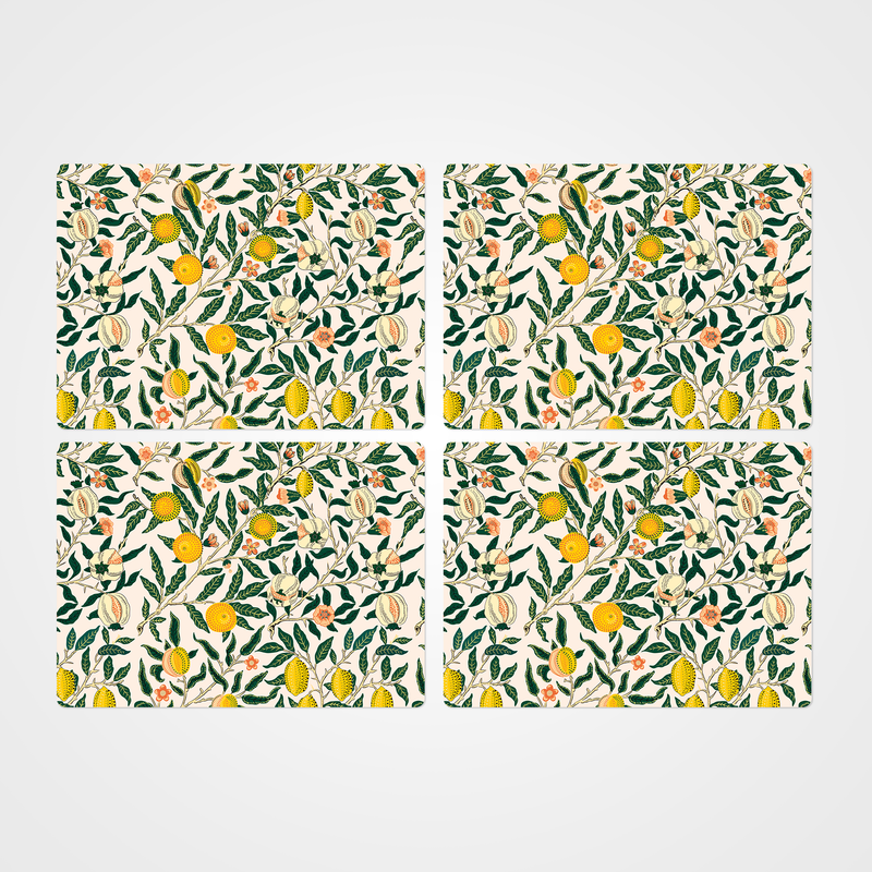 William Morris Fruit Print Yellow Placemats