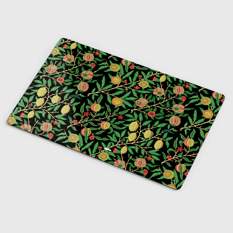 William Morris Fruit Print Black Table Mat Pair