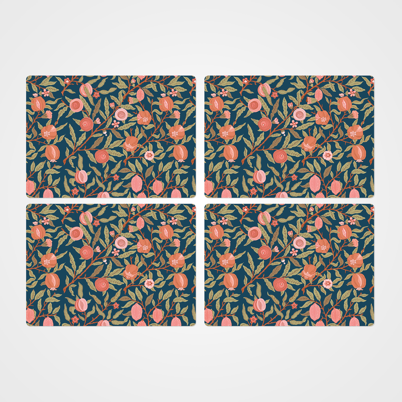 William Morris Fruit Print Autumn Navy Placemats