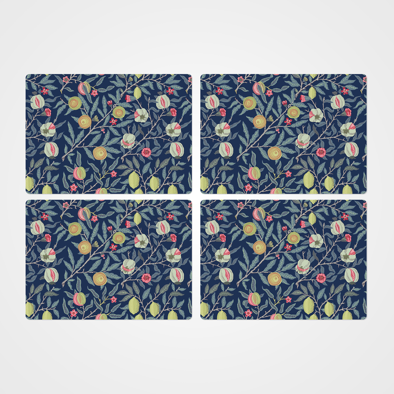 William Morris Fruit Print Vibrant Navy Placemats