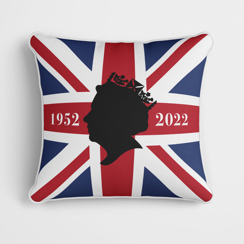 Platinum Jubilee Union Jack Silhouette Cushion