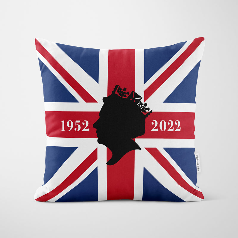 Platinum Jubilee Union Jack Silhouette Cushion