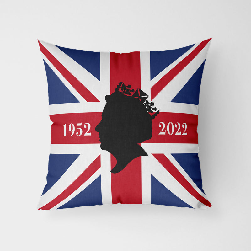 Platinum Jubilee Union Jack Silhouette Water Resistant Garden Outdoor Cushion