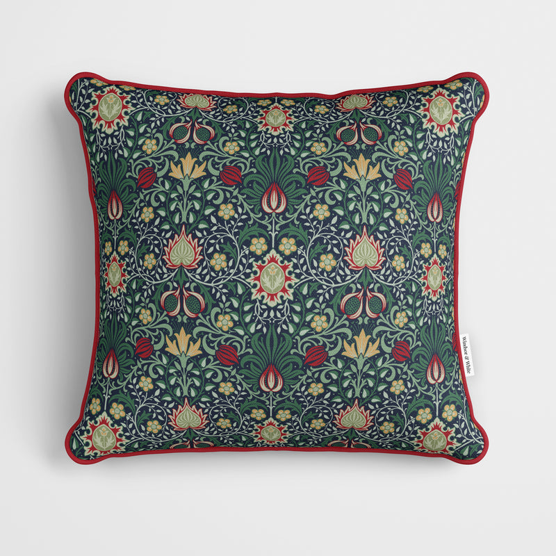 William Morris Persia Floral Cushion Navy Multi