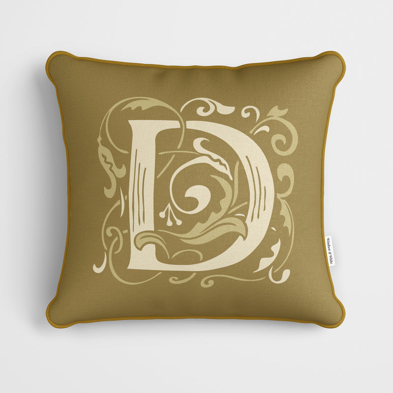 William Morris Christmas Monogram Cushion Gold