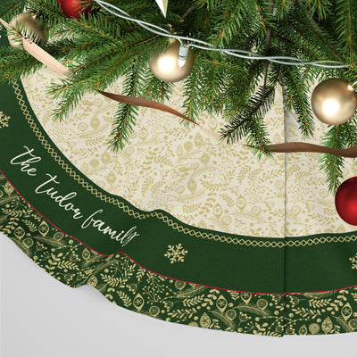 Personalised Christmas Tree Skirt - Green Nutcracker