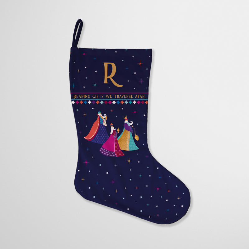 Personalised Christmas Stocking Following Yonder Star Wise Men