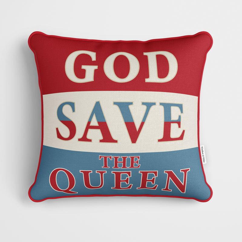 God Save The Queen Cushion - Queen Elizabeth II