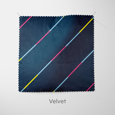 Multicolour Stripe Navy Blue Cushion - Handmade Homeware, Made in Britain - Windsor and White