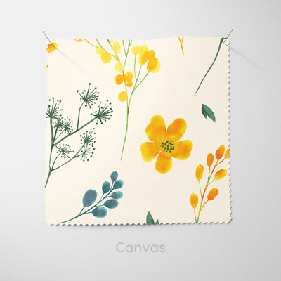 Cream Whimsical Yellow Flowers Cushion - Handmade Homeware, Made in Britain - Windsor and White