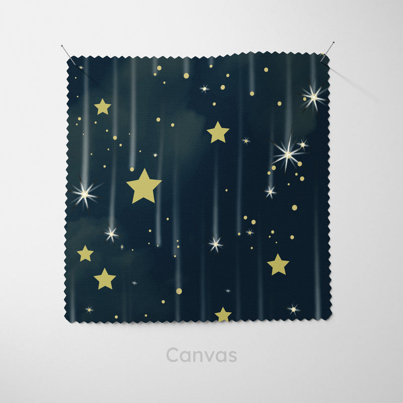 Navy Blue Falling Stars Cushion - Handmade Homeware, Made in Britain - Windsor and White