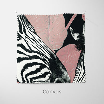 Pink Leaves Mono Zebra Cushion - Handmade Homeware, Made in Britain - Windsor and White