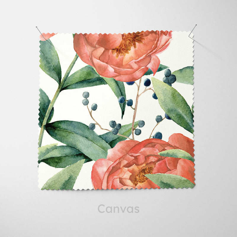 Orange Peony Floral Cushion - Handmade Homeware, Made in Britain - Windsor and White