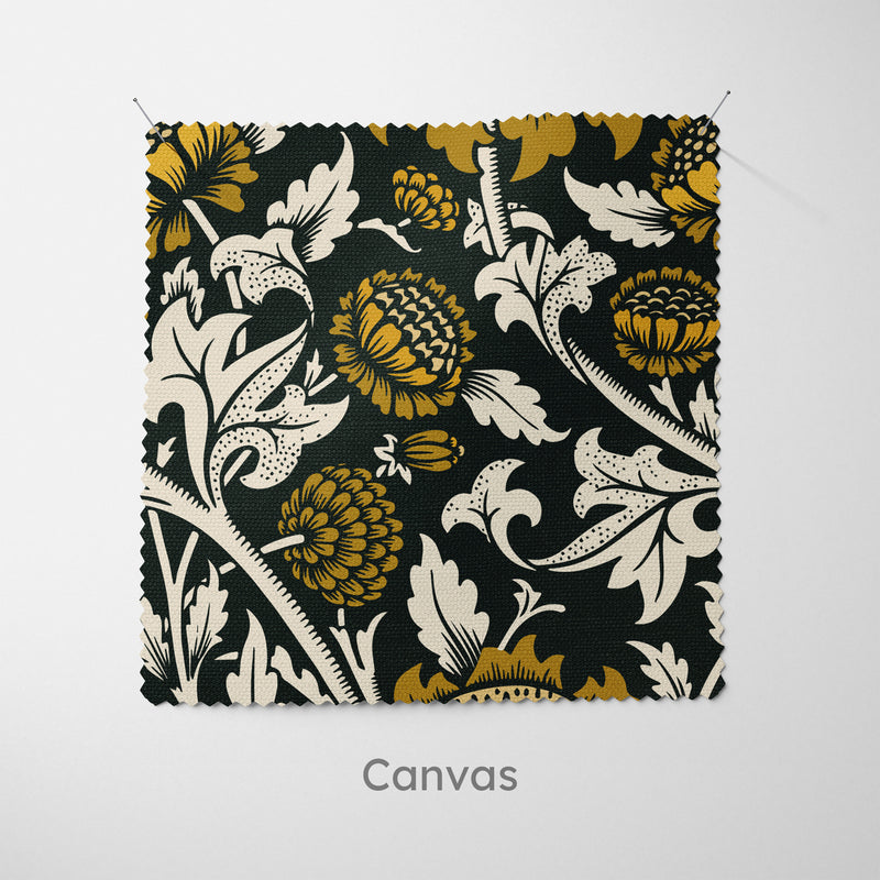 William Morris Mixed Sunflowers Black Cushion - Handmade Homeware, Made in Britain - Windsor and White