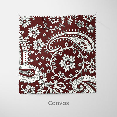 Maroon Red Floral Paisley Cushion - Handmade Homeware, Made in Britain - Windsor and White