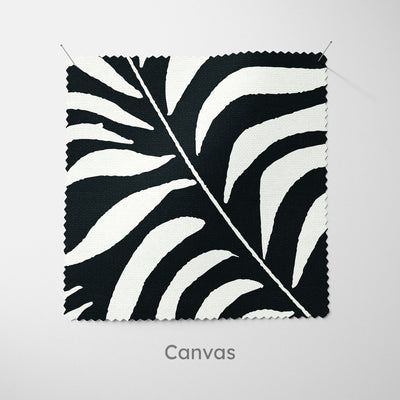 Palm Leaves Black Cushion - Handmade Homeware, Made in Britain - Windsor and White