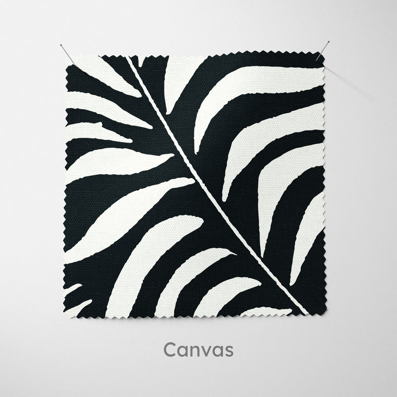 Palm Leaves Black Cushion - Handmade Homeware, Made in Britain - Windsor and White