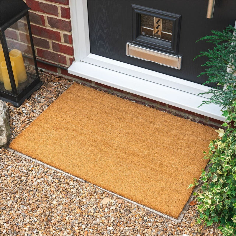 Non-Slip Coir Door Mat - 90 x 60cm - Handmade Homeware, Made in Britain - Windsor and White