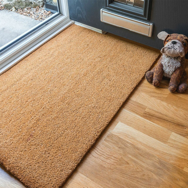 Non-Slip Coir Door Mat - 90 x 60cm - Handmade Homeware, Made in Britain - Windsor and White