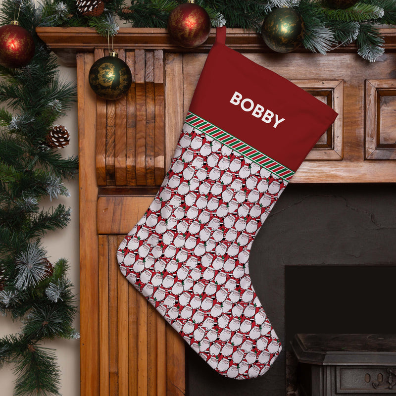 Personalised Christmas Stocking Sketched Santa