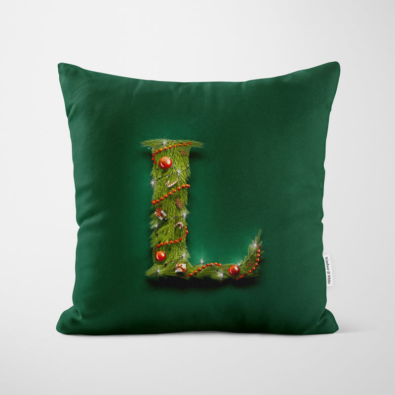 Christmas Garland Letter (P) Cushion