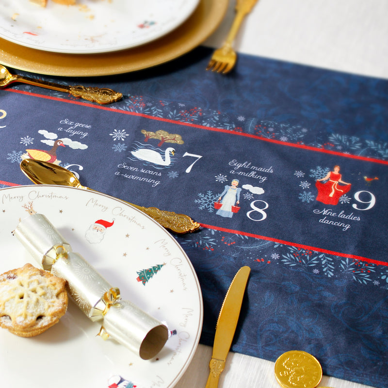 Christmas Table Place Mats 12 Days of Christmas Blue