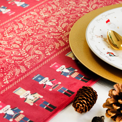 Christmas Table Runner Red Nutcracker