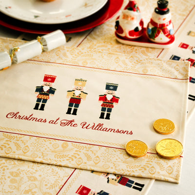 Christmas Table Runner Nutcracker Gold