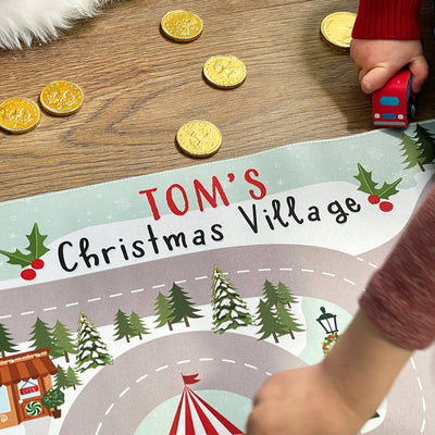 Personalised Children's Play Mat Christmas Village