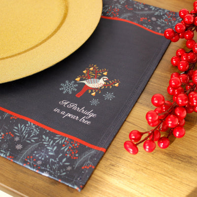 Christmas Table Place Mats 12 Days of Christmas Blue