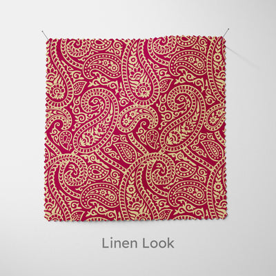 Red & Gold Paisley Cushion - Handmade Homeware, Made in Britain - Windsor and White