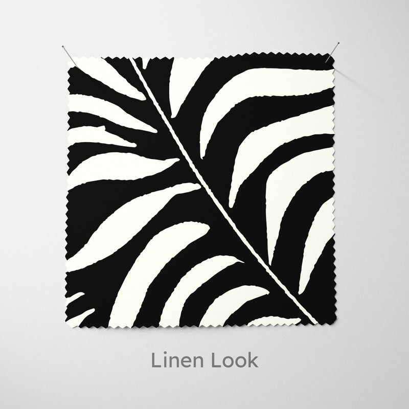 Palm Leaves Black Cushion - Handmade Homeware, Made in Britain - Windsor and White