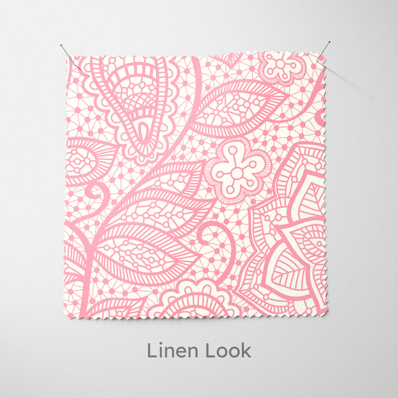 Pink White Floral Lace Cushion - Handmade Homeware, Made in Britain - Windsor and White