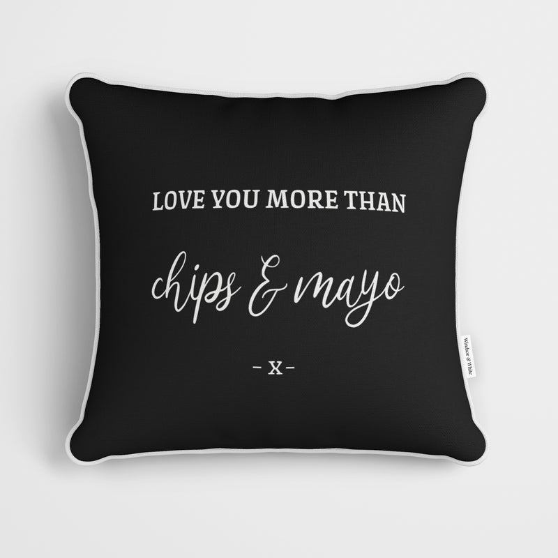 Personalised Love You More Than Cushion Black