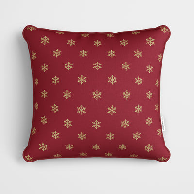 Red Filigree Christmas Cushion