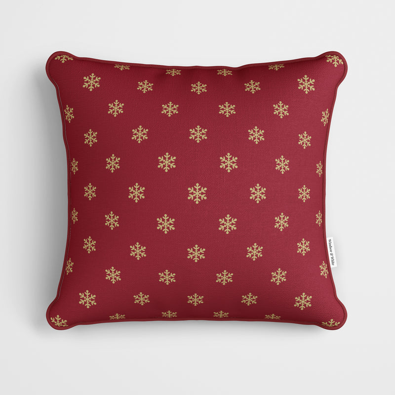 Red Filigree Christmas Cushion