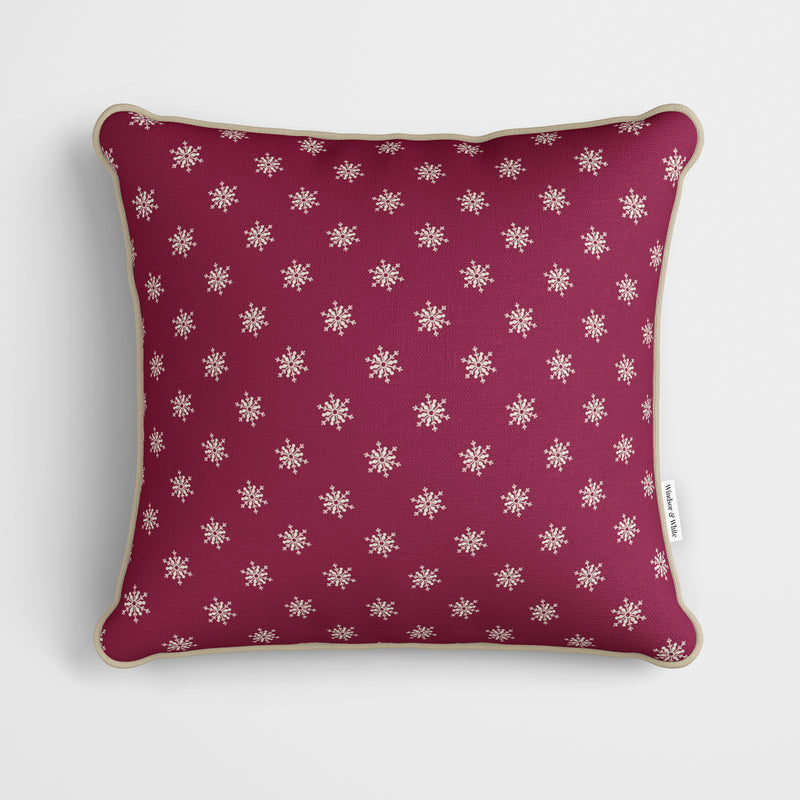 Cream Patchwork Snowflake Cushion