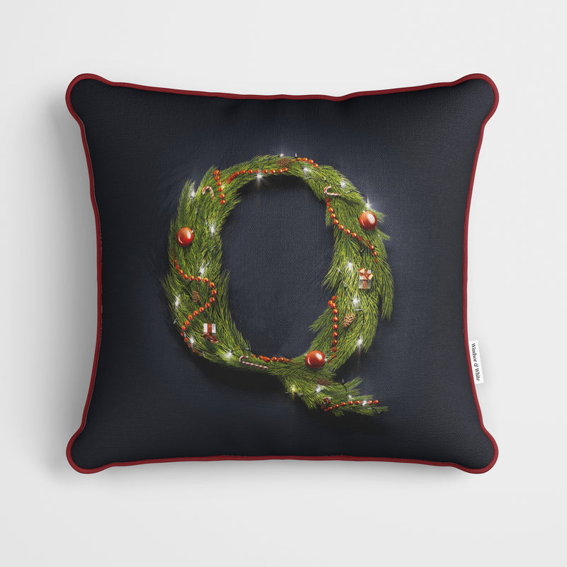 Christmas Garland Letter (Q) Cushion