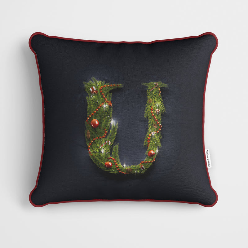 Christmas Garland Letter (U) Cushion