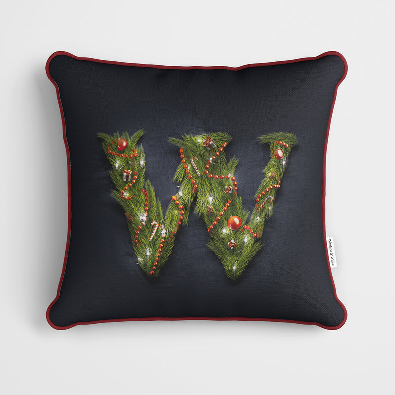 Christmas Garland Letter (W) Cushion