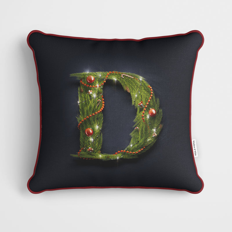 Christmas Garland Letter (D) Cushion