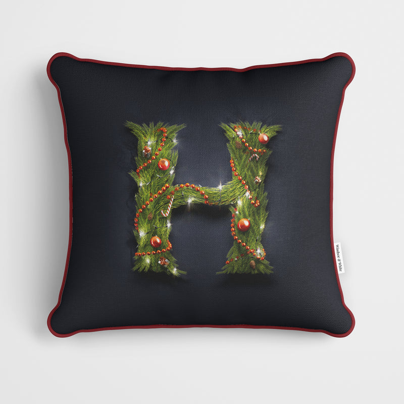 Christmas Garland Letter (H) Cushion