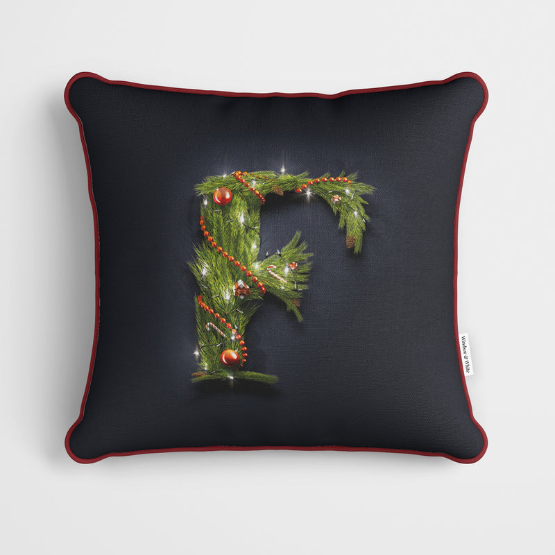 Christmas Garland Letter (F) Cushion