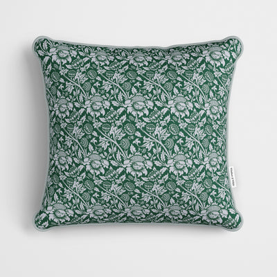 William Morris Sunflowers Dark Green Cushion - Handmade Homeware, Made in Britain - Windsor and White