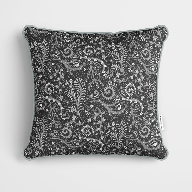 Black Coral Reef Cushion - Handmade Homeware, Made in Britain - Windsor and White