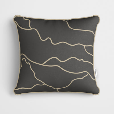 Dark Slate Stone Lines Cushion - Handmade Homeware, Made in Britain - Windsor and White