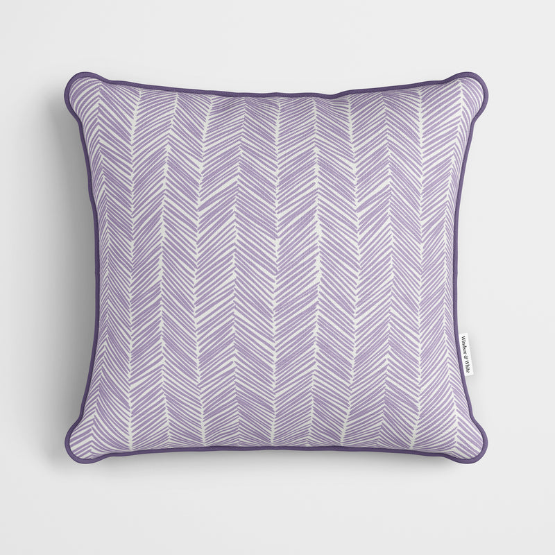 Lilac Boho Chevron Cushion - Handmade Homeware, Made in Britain - Windsor and White